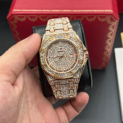 Ap Iced Stone Rose Gold