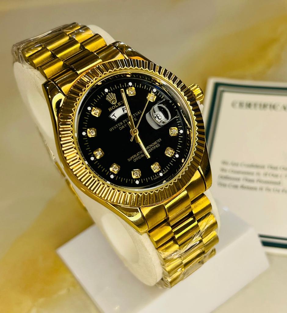 Rolex Golden Black Day and Date