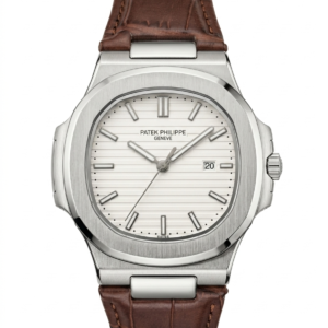 Patek Phillipe Geneve brown strap white dial